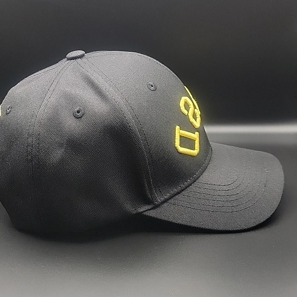 NEW Invicta Black Baseball Cap Yellow Embroidered Backward BBSD Snap Back Hat